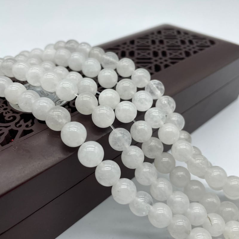 Στρογγυλές χάντρες χαλκεδονίου από φυσικό λίθο, λεία επεξεργασία, εξαρτήματα κοσμημάτων