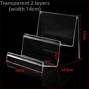 Piniginės ir rankinės demonstravimo stovas, dviejų lygių, injekcinio formavimo konstrukcija, gipso apvalkalas, laiptinės formos