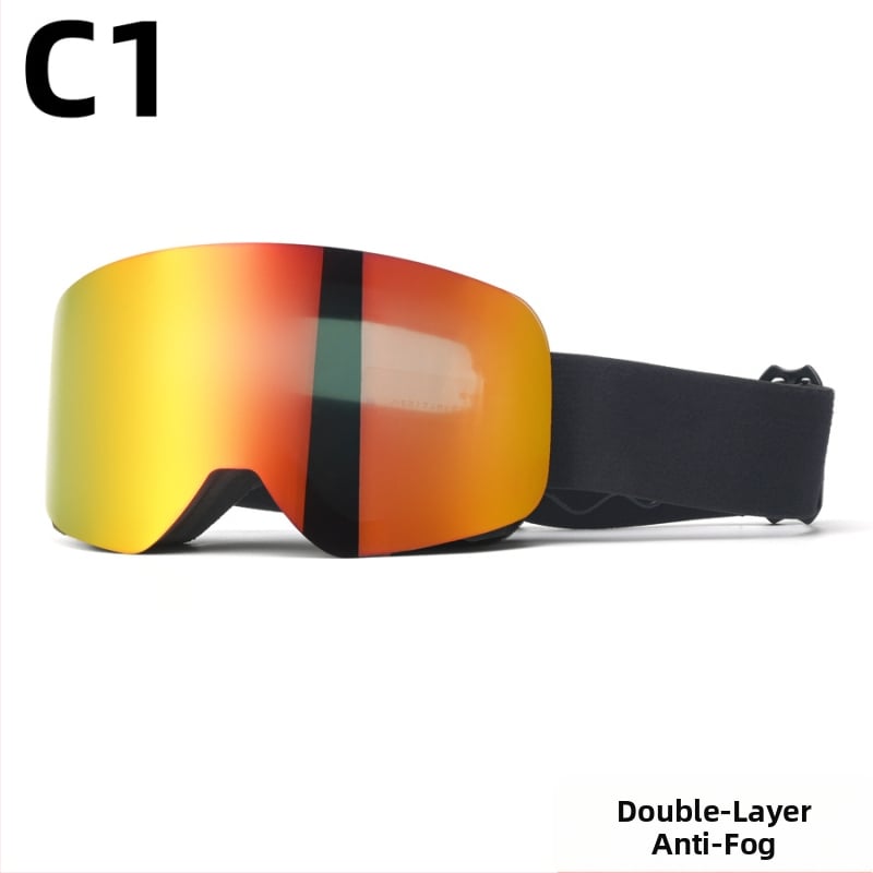 Pieaugušo slēpošanas briļļas - divslāņu konstrukcija, TPU/PC, pret miglu, pret vēju, acu aizsardzība