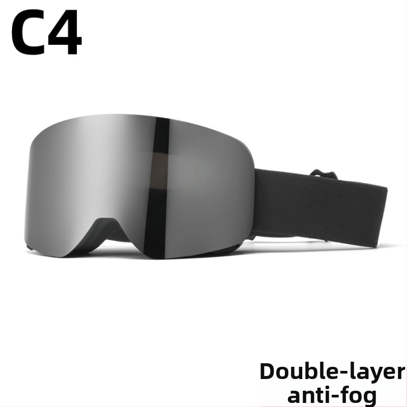 Pieaugušo slēpošanas briļļas - divslāņu konstrukcija, TPU/PC, pret miglu, pret vēju, acu aizsardzība