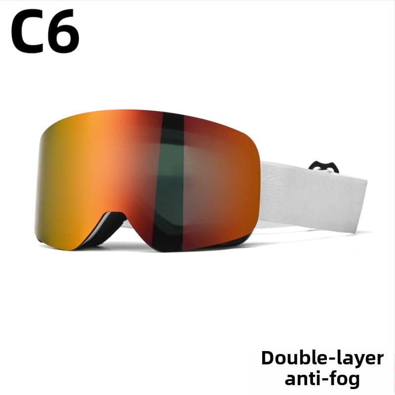 Pieaugušo slēpošanas briļļas - divslāņu konstrukcija, TPU/PC, pret miglu, pret vēju, acu aizsardzība