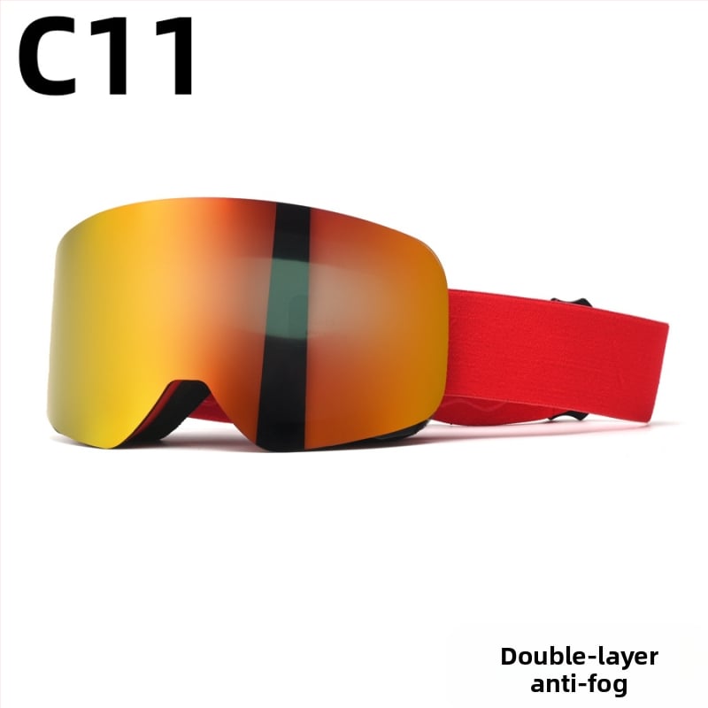 Pieaugušo slēpošanas briļļas - divslāņu konstrukcija, TPU/PC, pret miglu, pret vēju, acu aizsardzība