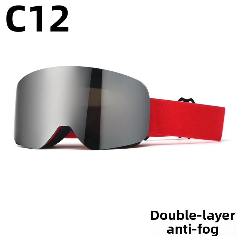 Pieaugušo slēpošanas briļļas - divslāņu konstrukcija, TPU/PC, pret miglu, pret vēju, acu aizsardzība