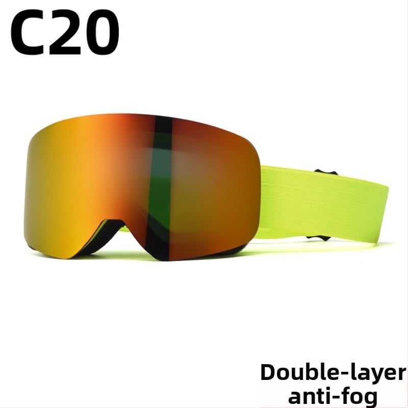 Pieaugušo slēpošanas briļļas - divslāņu konstrukcija, TPU/PC, pret miglu, pret vēju, acu aizsardzība