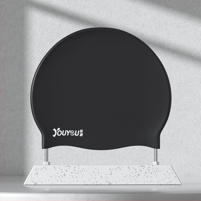 Youyou silikona peldēšanas cepure pieaugušajiem ar ausu aizsardzību – ūdensizturīga, vienkrāsaina