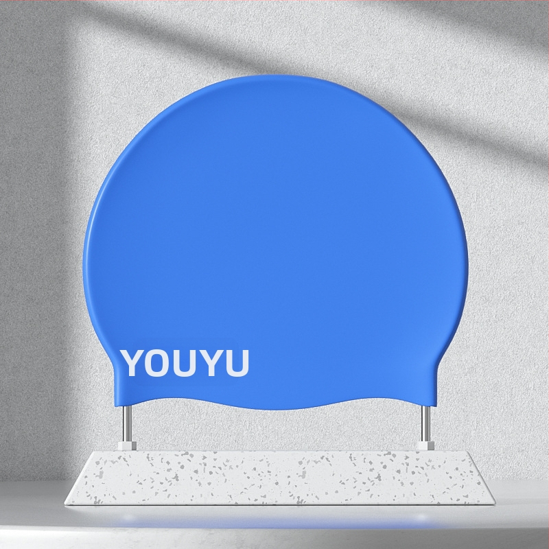 Youyou silikona peldēšanas cepure pieaugušajiem ar ausu aizsardzību – ūdensizturīga, vienkrāsaina