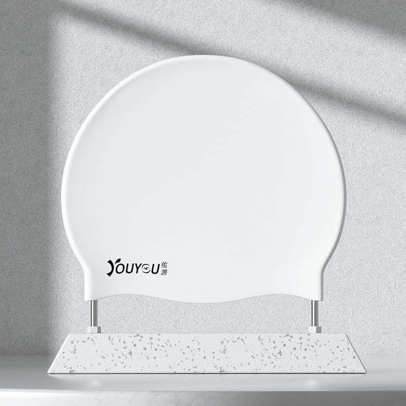 Youyou silikona peldēšanas cepure pieaugušajiem ar ausu aizsardzību – ūdensizturīga, vienkrāsaina