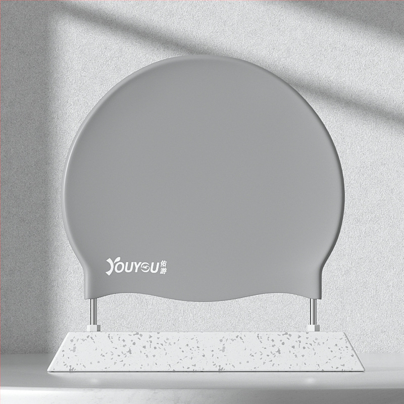 Youyou silikona peldēšanas cepure pieaugušajiem ar ausu aizsardzību – ūdensizturīga, vienkrāsaina