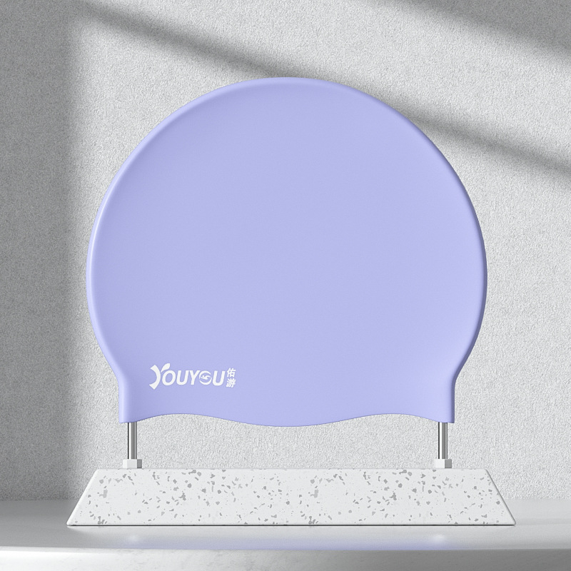 Youyou silikona peldēšanas cepure pieaugušajiem ar ausu aizsardzību – ūdensizturīga, vienkrāsaina