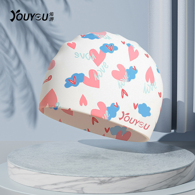 Youyou silikona peldēšanas cepure pieaugušajiem ar ausu aizsardzību – ūdensizturīga, vienkrāsaina