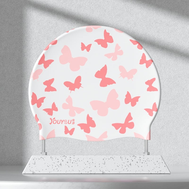 Youyou silikona peldēšanas cepure pieaugušajiem ar ausu aizsardzību – ūdensizturīga, vienkrāsaina