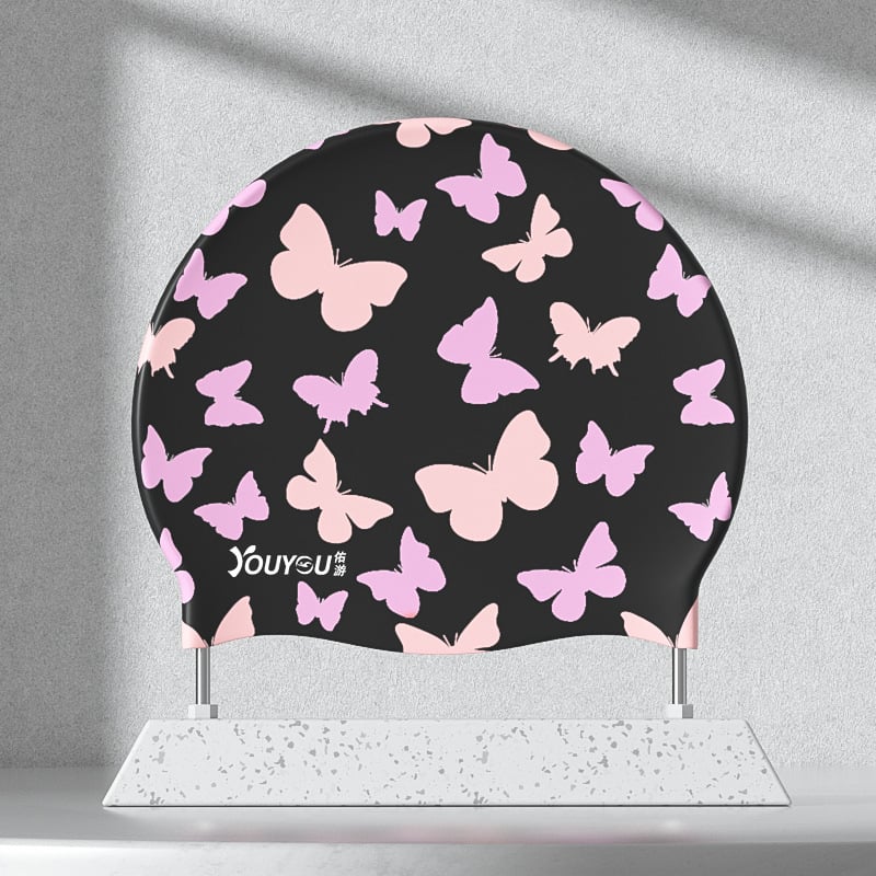 Youyou silikona peldēšanas cepure pieaugušajiem ar ausu aizsardzību – ūdensizturīga, vienkrāsaina