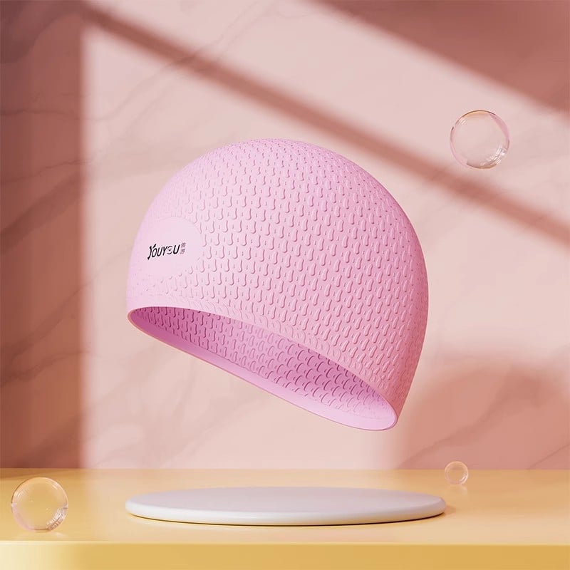 Youyou silikona peldēšanas cepure pieaugušajiem ar ausu aizsardzību – ūdensizturīga, vienkrāsaina