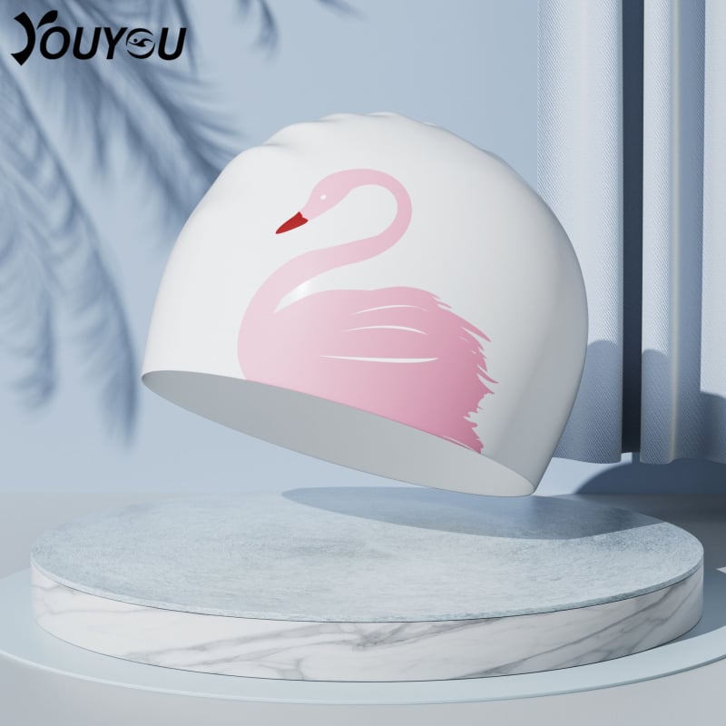 Youyou silikona peldēšanas cepure pieaugušajiem ar ausu aizsardzību – ūdensizturīga, vienkrāsaina