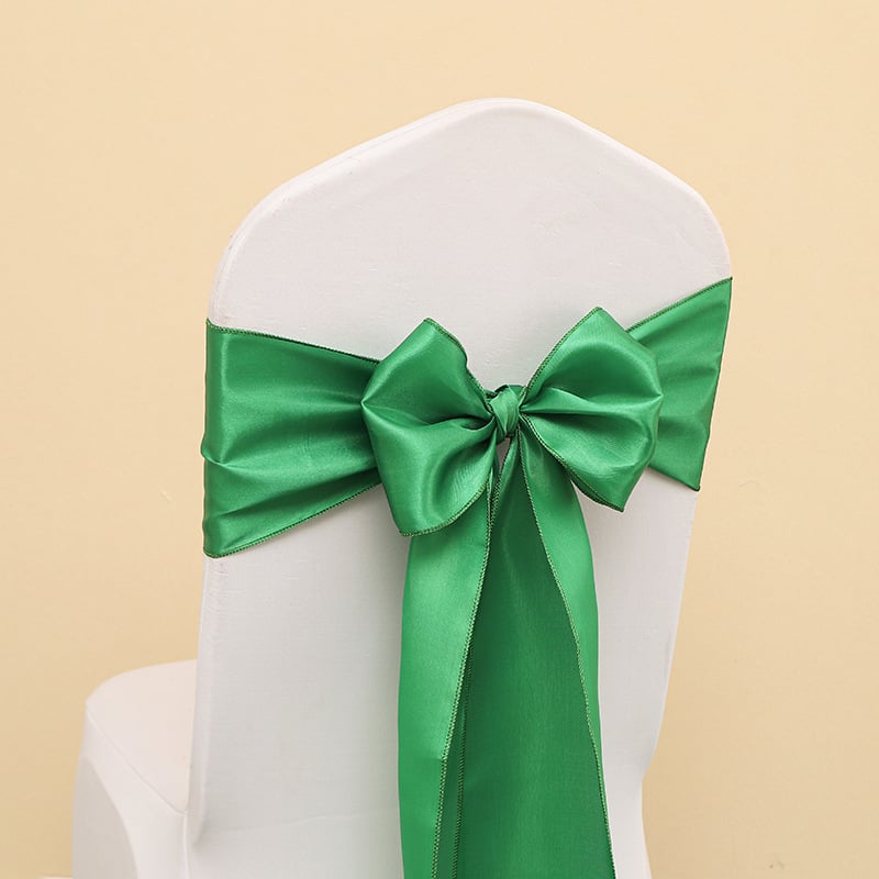 Kėdės uždangalas su kaspinu ir gėlių akcentu vestuvėms, poliesteris, viešbučio stilius