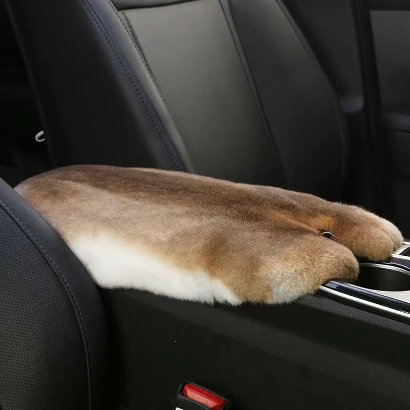 Automobilio rankos atramos odinė pagalvėlė — Rex triušio oda, šilta ir minkšta vidaus aksesuaras, Little Star prekės ženklas; universalus tinkamumas; apdorojimo pritaikymas; licencijuota privatų etiketė