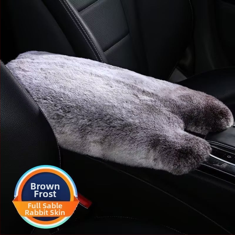 Automobilio rankos atramos odinė pagalvėlė — Rex triušio oda, šilta ir minkšta vidaus aksesuaras, Little Star prekės ženklas; universalus tinkamumas; apdorojimo pritaikymas; licencijuota privatų etiketė