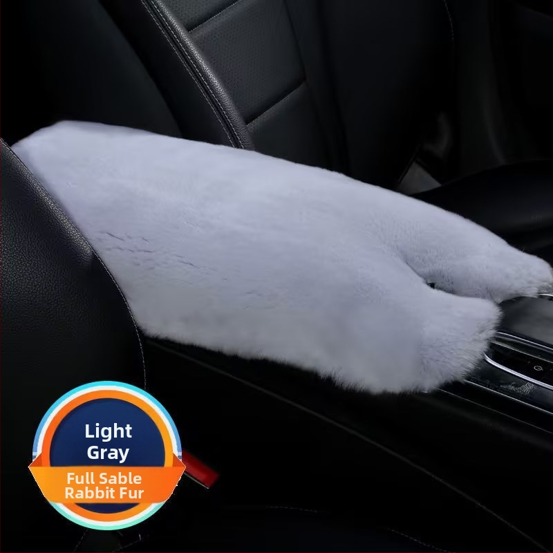 Automobilio rankos atramos odinė pagalvėlė — Rex triušio oda, šilta ir minkšta vidaus aksesuaras, Little Star prekės ženklas; universalus tinkamumas; apdorojimo pritaikymas; licencijuota privatų etiketė