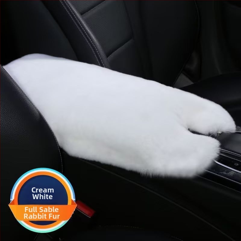 Automobilio rankos atramos odinė pagalvėlė — Rex triušio oda, šilta ir minkšta vidaus aksesuaras, Little Star prekės ženklas; universalus tinkamumas; apdorojimo pritaikymas; licencijuota privatų etiketė