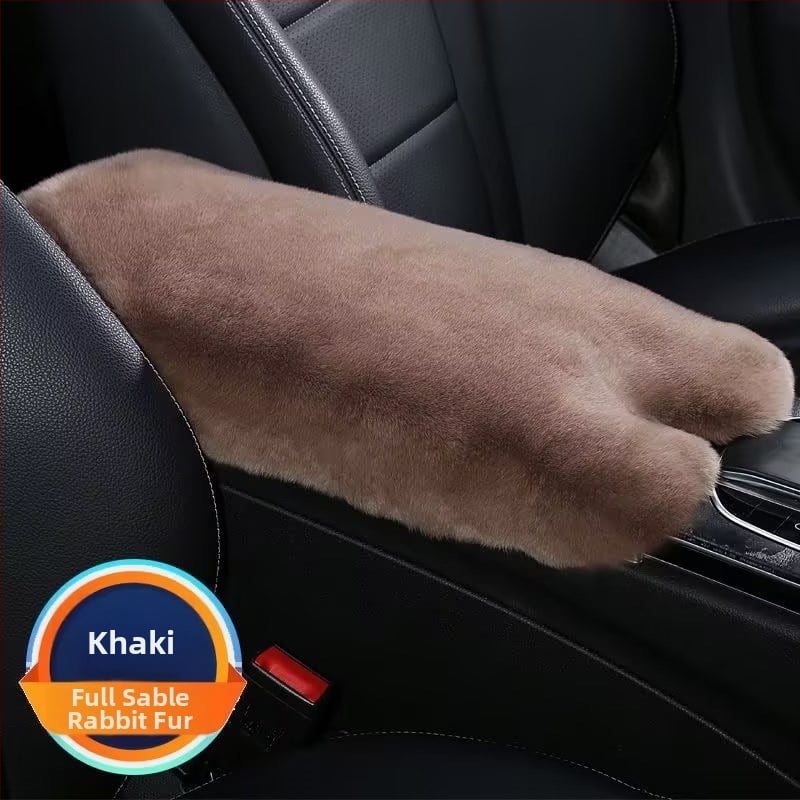 Automobilio rankos atramos odinė pagalvėlė — Rex triušio oda, šilta ir minkšta vidaus aksesuaras, Little Star prekės ženklas; universalus tinkamumas; apdorojimo pritaikymas; licencijuota privatų etiketė