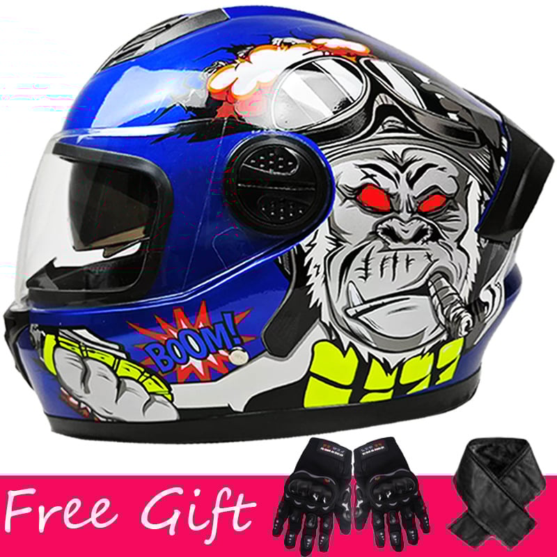 ZXC pilno veido skrybelė su dviejomis lęšiais, ABS, universali tinka, visu sezonų, skirtas važiavimui su elektromobiliais