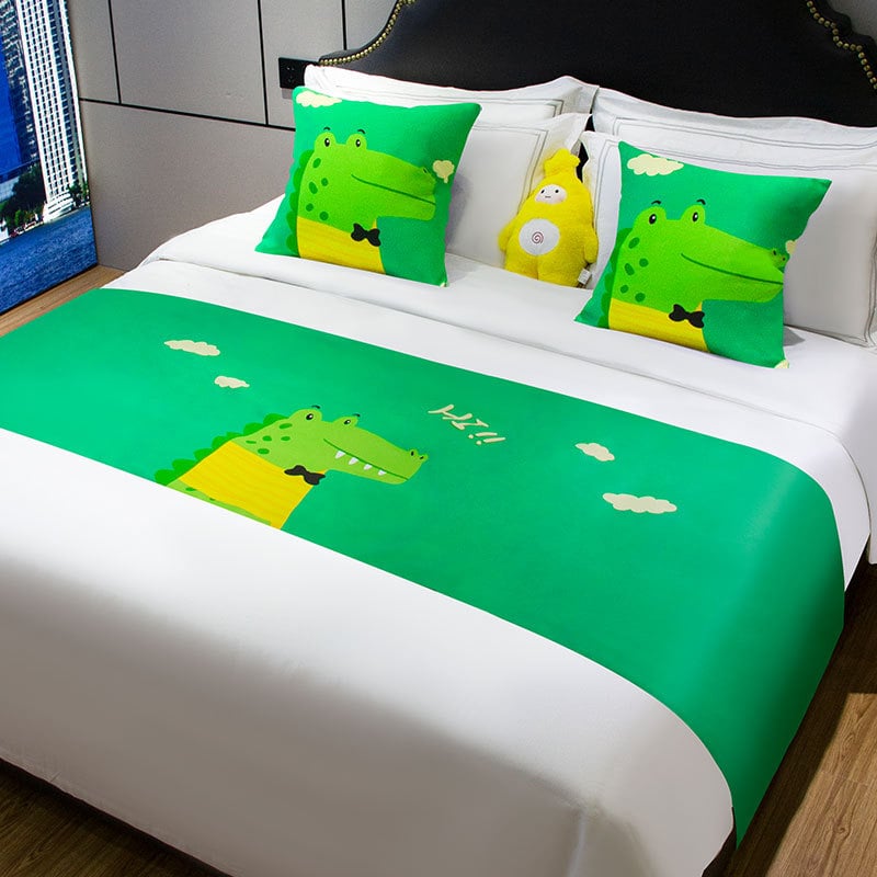 Lova galo dekoratyvinė juosta vaikų kambariui, poliesteris, animacinis raštas, viešbučio stilius