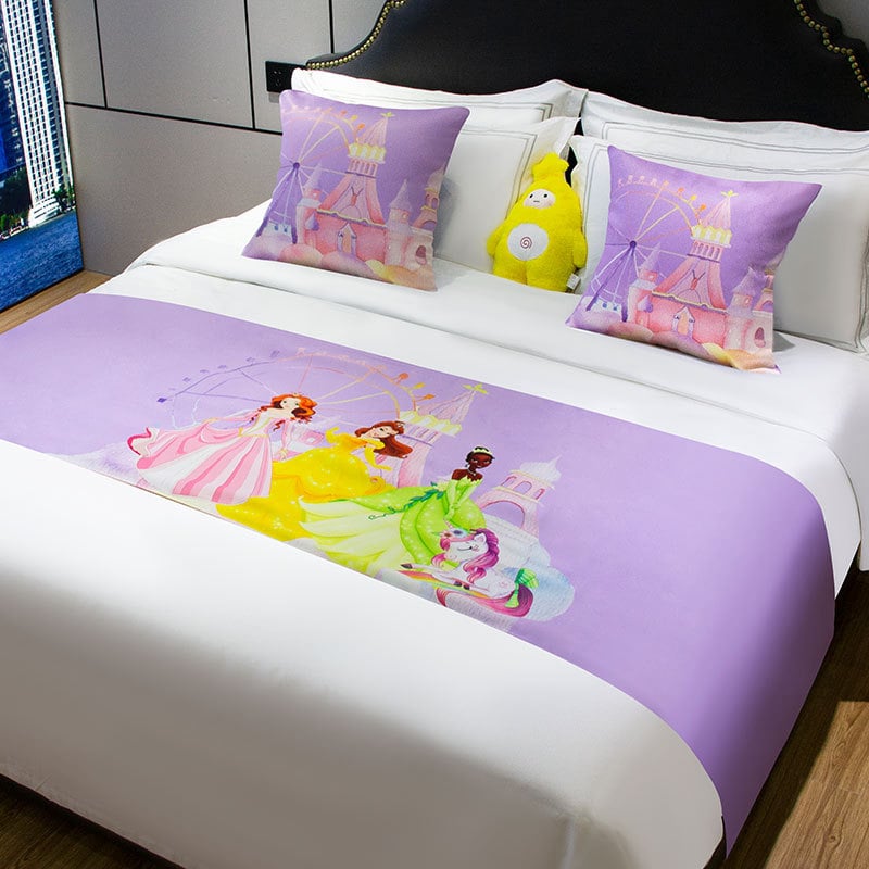 Lova galo dekoratyvinė juosta vaikų kambariui, poliesteris, animacinis raštas, viešbučio stilius