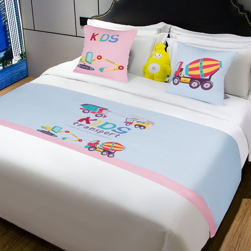 Lova galo dekoratyvinė juosta vaikų kambariui, poliesteris, animacinis raštas, viešbučio stilius