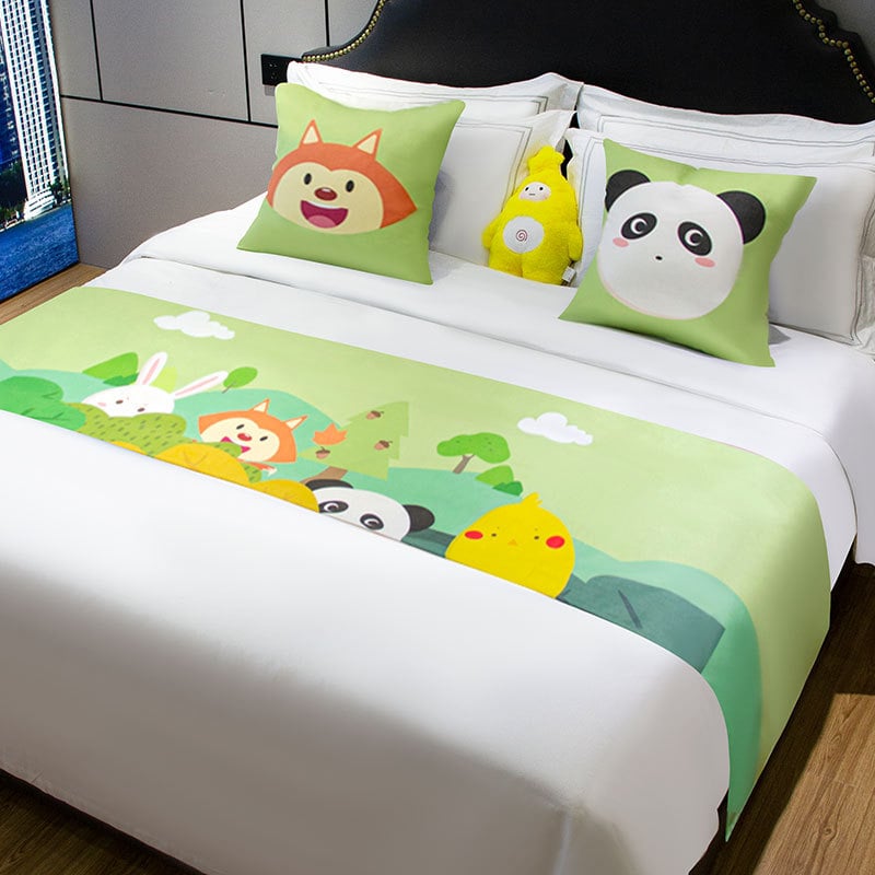 Lova galo dekoratyvinė juosta vaikų kambariui, poliesteris, animacinis raštas, viešbučio stilius