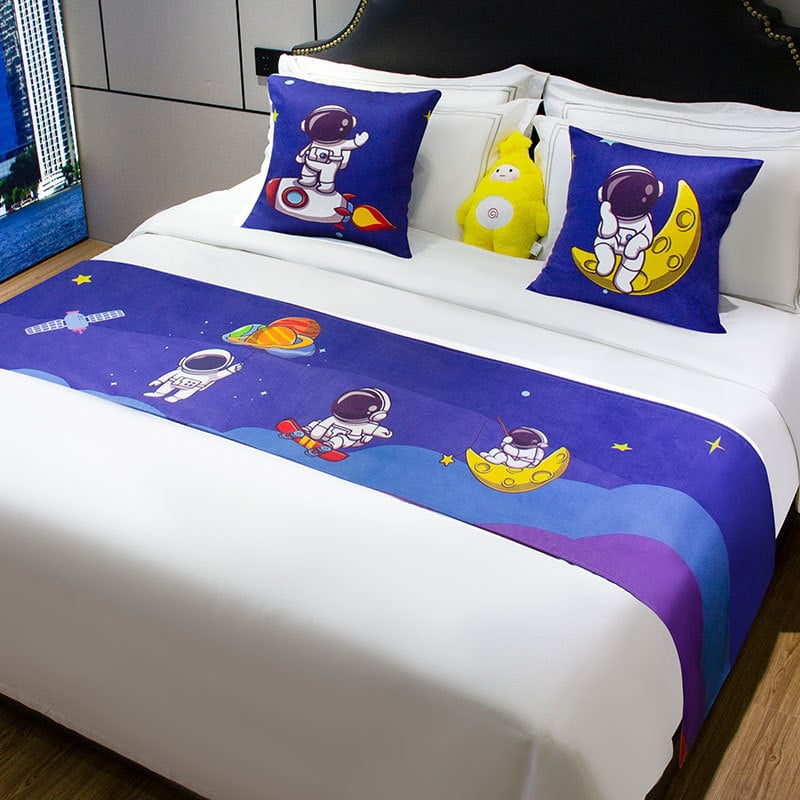 Lova galo dekoratyvinė juosta vaikų kambariui, poliesteris, animacinis raštas, viešbučio stilius