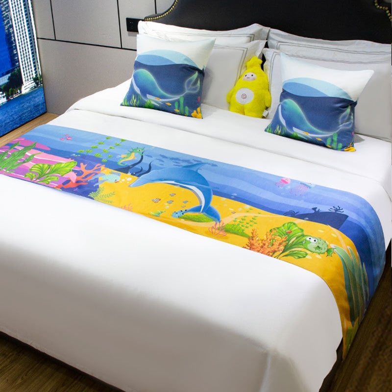 Lova galo dekoratyvinė juosta vaikų kambariui, poliesteris, animacinis raštas, viešbučio stilius