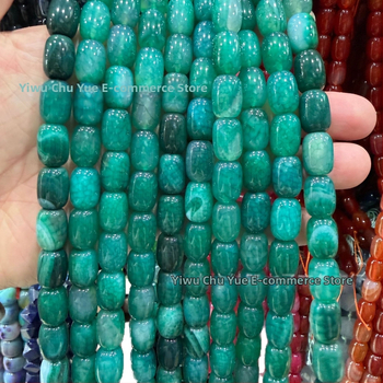 Χάντρες βαρέλι από φυσικό αχάτη με μοτίβο δράκο, ραγισμένη υφή, χειροκίνητη κοπή — εξαρτήματα DIY κοσμήματα