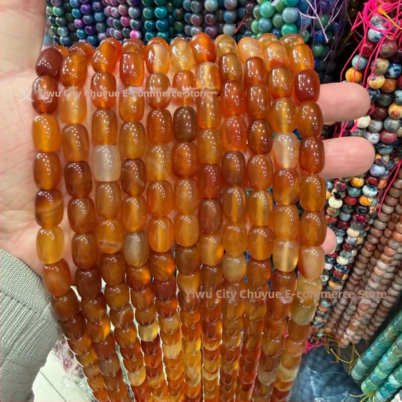 Χάντρες βαρέλι από φυσικό αχάτη με μοτίβο δράκο, ραγισμένη υφή, χειροκίνητη κοπή — εξαρτήματα DIY κοσμήματα