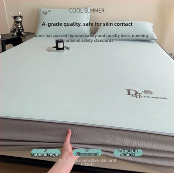 Lova kilimėlių komplektas iš ledinio šilko viskozės, siuvinėtas, sulankstomas, lengvas prabangos stilius, galima skalbti mašinoje