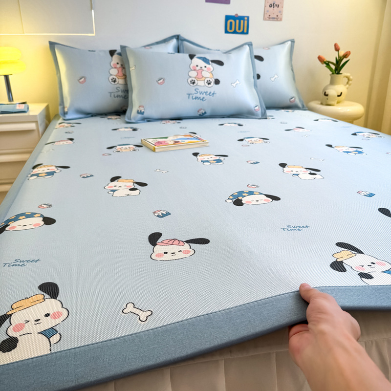 RUIDAN A klasės Ledinio šilko + Rotango kilimėlių rinkinys, sulankstomas Cartoon stilius, Spausdinta audinys, Skalbiama mašinoje