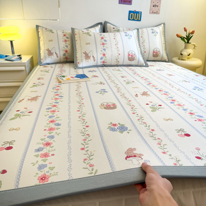 RUIDAN A klasės Ledinio šilko + Rotango kilimėlių rinkinys, sulankstomas Cartoon stilius, Spausdinta audinys, Skalbiama mašinoje