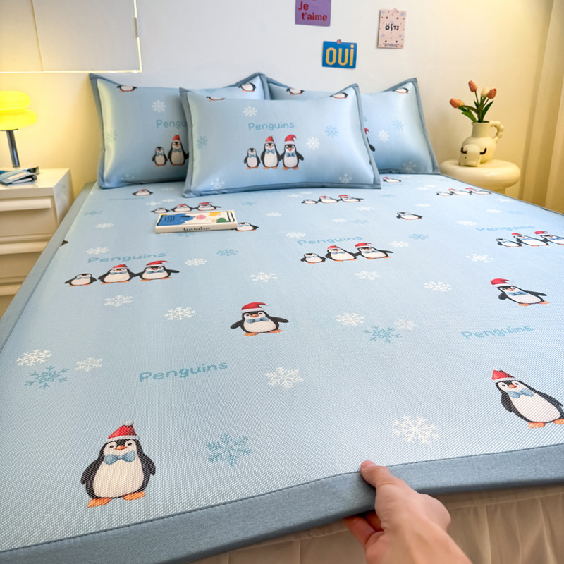 RUIDAN A klasės Ledinio šilko + Rotango kilimėlių rinkinys, sulankstomas Cartoon stilius, Spausdinta audinys, Skalbiama mašinoje