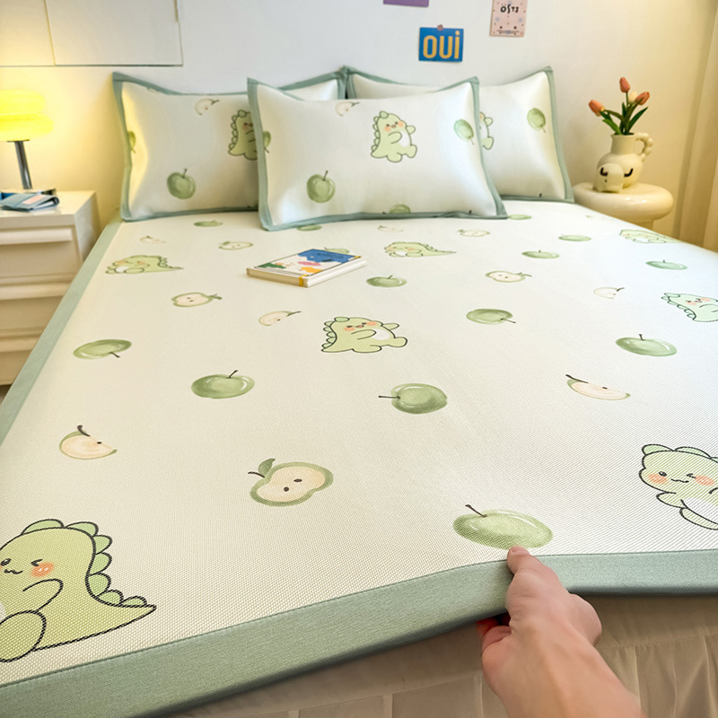 RUIDAN A klasės Ledinio šilko + Rotango kilimėlių rinkinys, sulankstomas Cartoon stilius, Spausdinta audinys, Skalbiama mašinoje