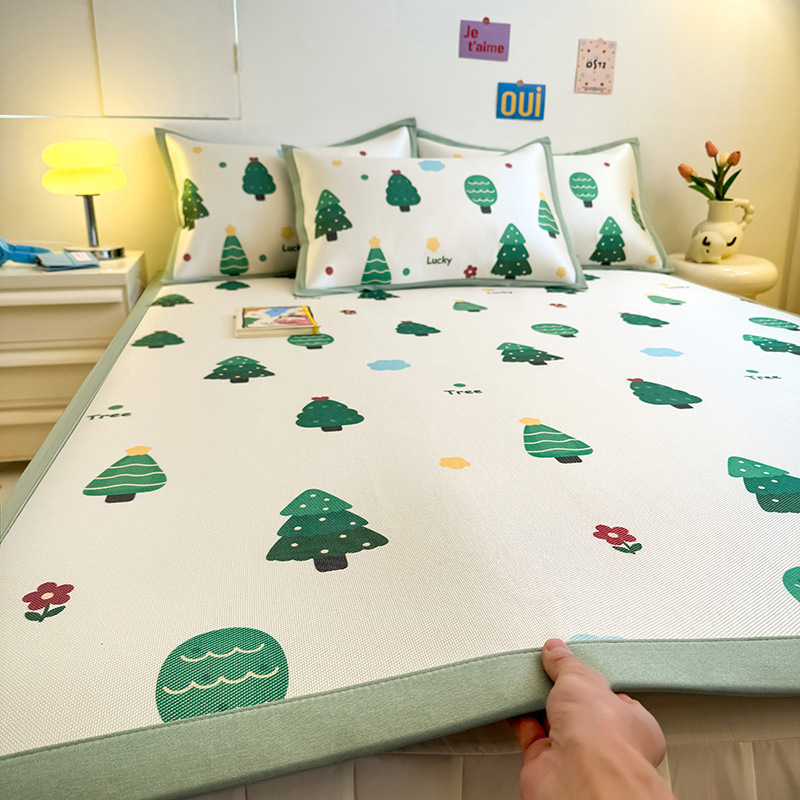 RUIDAN A klasės Ledinio šilko + Rotango kilimėlių rinkinys, sulankstomas Cartoon stilius, Spausdinta audinys, Skalbiama mašinoje