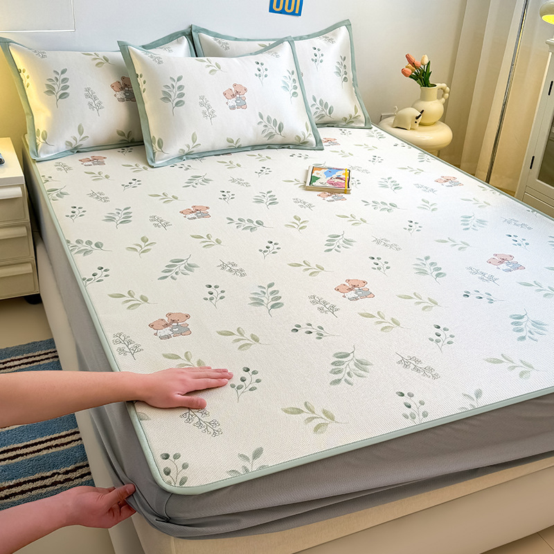 RUIDAN A klasės Ledinio šilko + Rotango kilimėlių rinkinys, sulankstomas Cartoon stilius, Spausdinta audinys, Skalbiama mašinoje