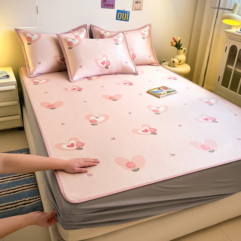 RUIDAN A klasės Ledinio šilko + Rotango kilimėlių rinkinys, sulankstomas Cartoon stilius, Spausdinta audinys, Skalbiama mašinoje