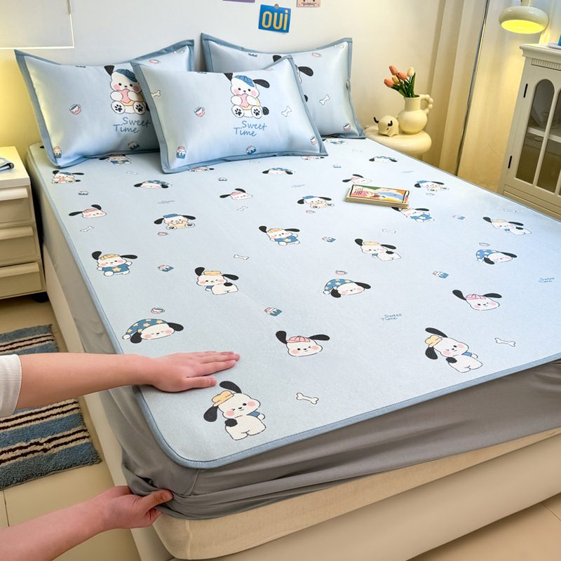 RUIDAN A klasės Ledinio šilko + Rotango kilimėlių rinkinys, sulankstomas Cartoon stilius, Spausdinta audinys, Skalbiama mašinoje