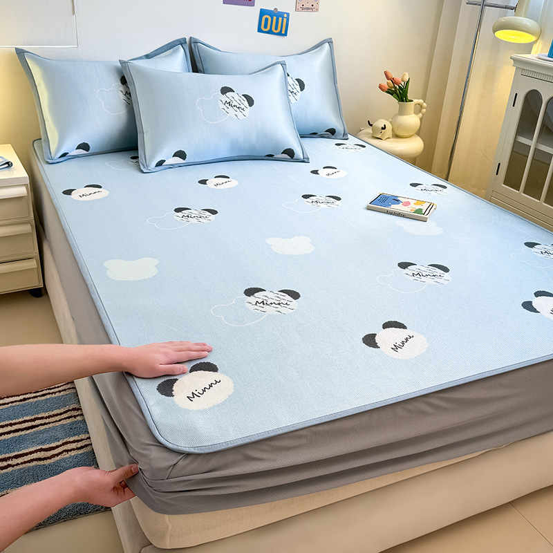 RUIDAN A klasės Ledinio šilko + Rotango kilimėlių rinkinys, sulankstomas Cartoon stilius, Spausdinta audinys, Skalbiama mašinoje