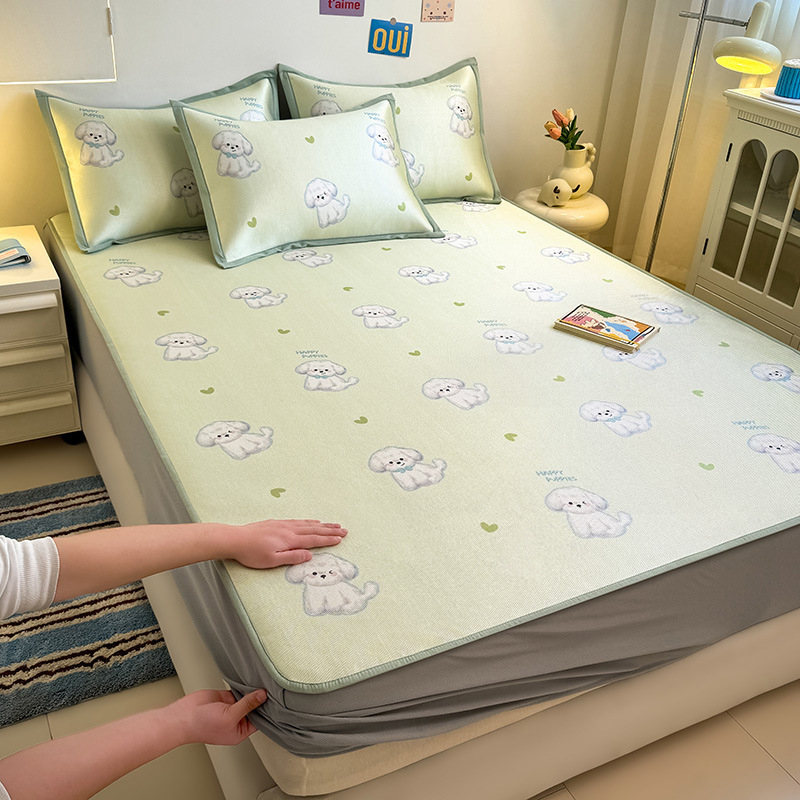 RUIDAN A klasės Ledinio šilko + Rotango kilimėlių rinkinys, sulankstomas Cartoon stilius, Spausdinta audinys, Skalbiama mašinoje