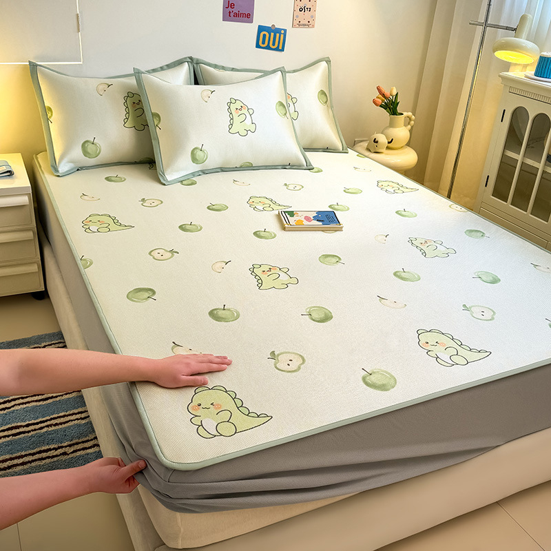 RUIDAN A klasės Ledinio šilko + Rotango kilimėlių rinkinys, sulankstomas Cartoon stilius, Spausdinta audinys, Skalbiama mašinoje