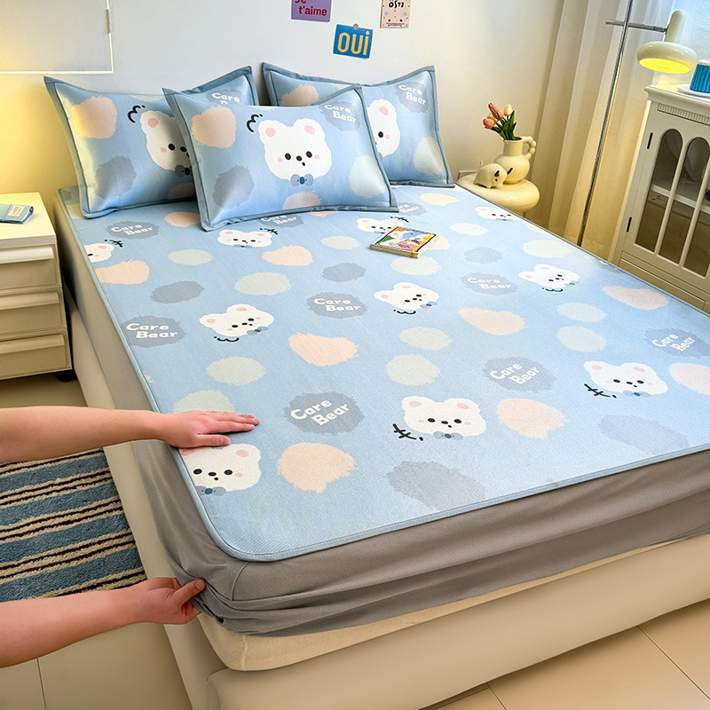 RUIDAN A klasės Ledinio šilko + Rotango kilimėlių rinkinys, sulankstomas Cartoon stilius, Spausdinta audinys, Skalbiama mašinoje