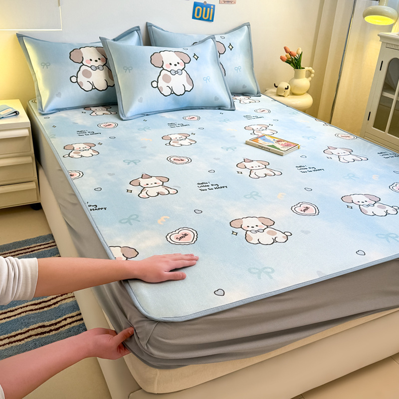 RUIDAN A klasės Ledinio šilko + Rotango kilimėlių rinkinys, sulankstomas Cartoon stilius, Spausdinta audinys, Skalbiama mašinoje