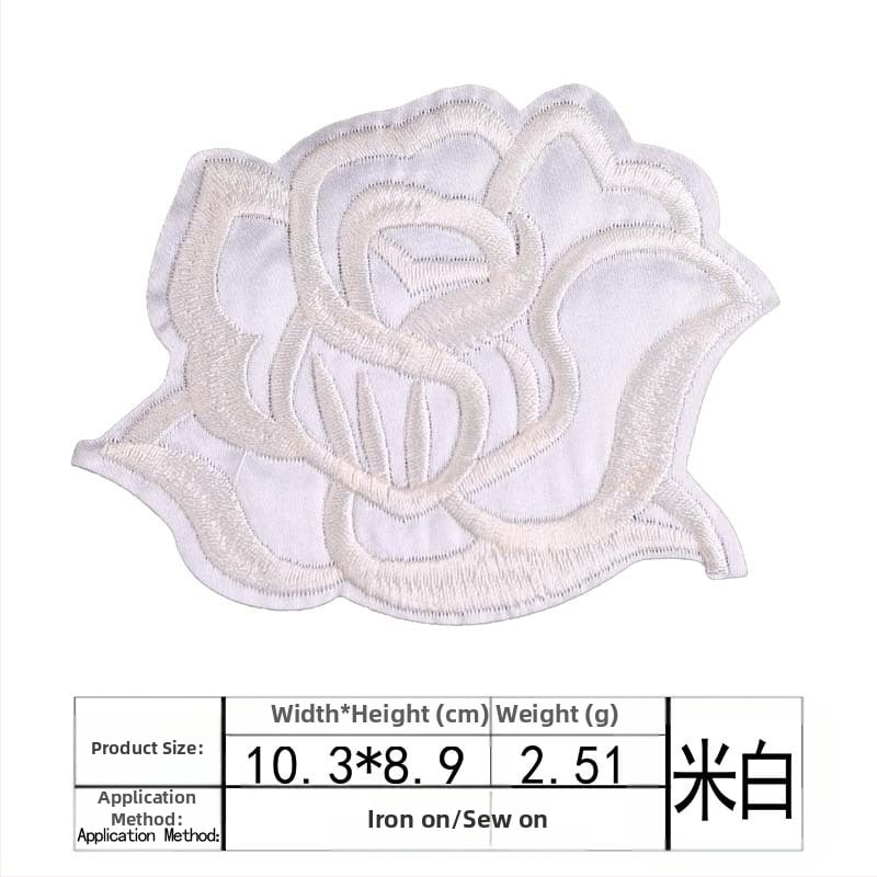 Binyan Rozes Zīmējuma Aplikācijas no Auduma Gultas Veļai un Galda Klājumam – Tekstila Aplikācijas Dziļu Remonts