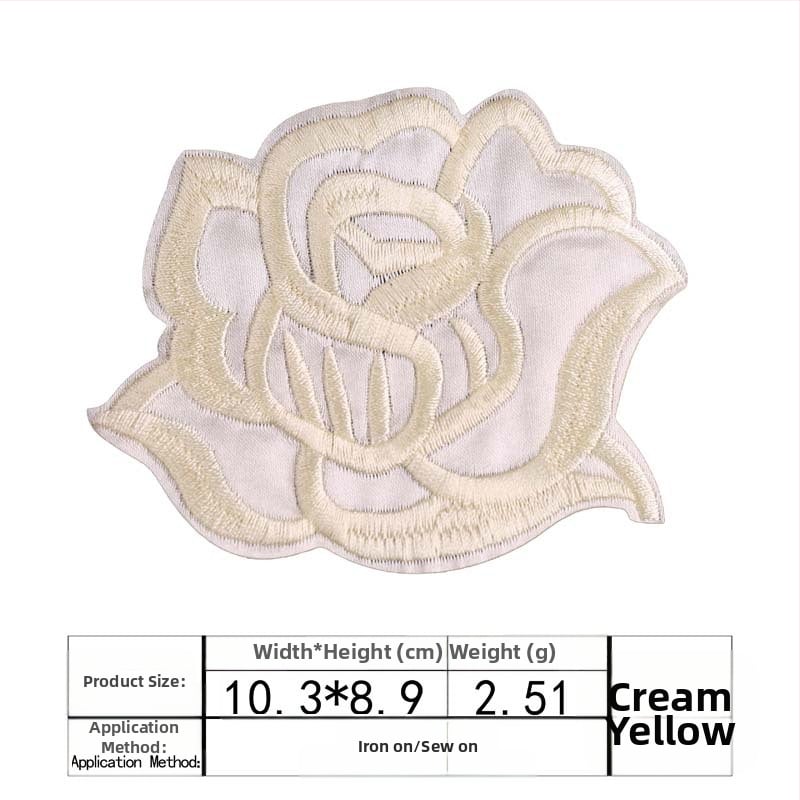 Binyan Rozes Zīmējuma Aplikācijas no Auduma Gultas Veļai un Galda Klājumam – Tekstila Aplikācijas Dziļu Remonts