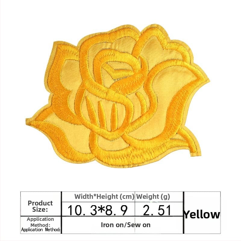 Binyan Rozes Zīmējuma Aplikācijas no Auduma Gultas Veļai un Galda Klājumam – Tekstila Aplikācijas Dziļu Remonts